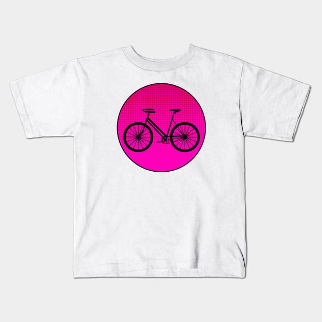 PINK Polka Dots Bike Kids T-Shirt by CreativePhil